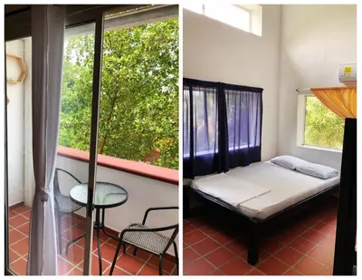 a bedroom with a bed and a window at Apartamentos Sol de Coveñas TI in Coveñas