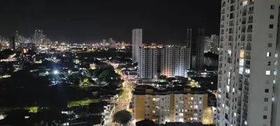 a view of a city at night with buildings at Hermoso apartamento cerca a las playas de Marbella en Cartagena in Cartagena de Indias