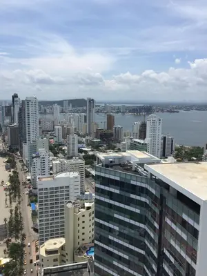 a view of a city from a building at Apartamento Fantástico in Cartagena de Indias