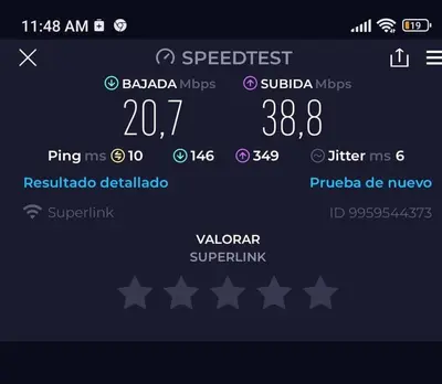a screenshot of a cell phone screen with the speediest text at Apartamento la Isla 2-Coveñas in Coveñas