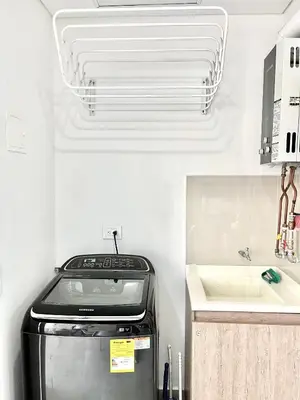 a kitchen with a stove and a sink at by Calamari Homes - Infinitum 3302 Bocagrande in Cartagena de Indias