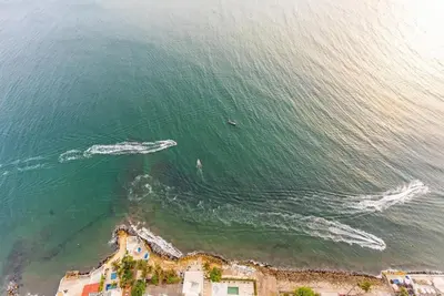 an aerial view of the ocean with waves at Palmetto Sunset 3204 in Cartagena de Indias
