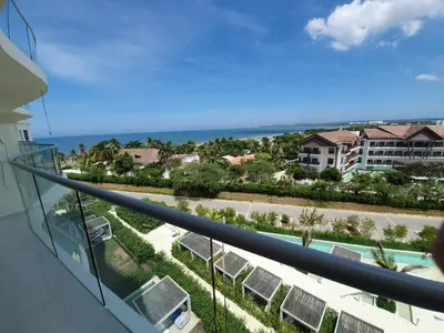 a view of the ocean from the balcony of a condo at Apartamento Vista al Mar Morros Eco in Cartagena de Indias