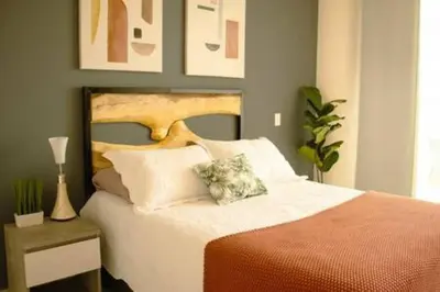 a bedroom with a large bed with white pillows at Luxury View, 3 Rooms in Cartagena de Indias