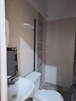 a bathroom with a toilet and a sink and a shower at Hotel Corales del Mar in Cartagena de Indias