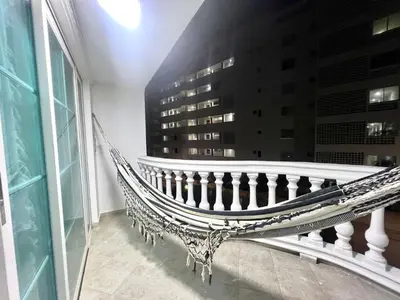 a balcony with a bench in a building at Private House - 4 Pisos - 100 Mts de la playa in Cartagena de Indias