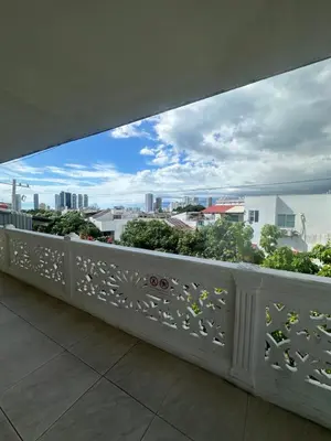 a balcony with a view of the city at Casona La Española in Cartagena de Indias