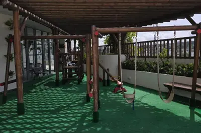 a swing set on a porch with a bench at Apartamento Boutique - Cartagena in Cartagena de Indias