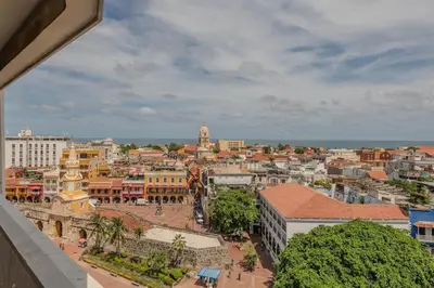a view of a city from a building at Unbeatable Location -Exclusive Views- Clock Tower in Cartagena de Indias