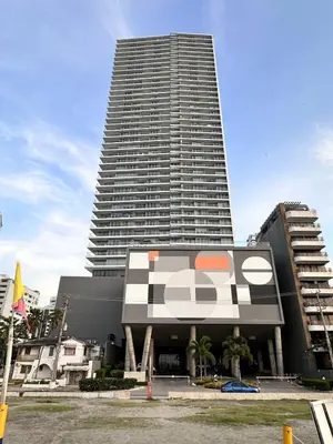 a large building with a large edit sign on it at MC 1303- beach front apt- Morros City top location in Cartagena de Indias