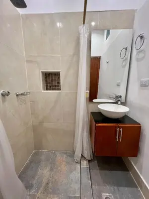a bathroom with a sink and a shower at Cartagena Loft Independiente by Tico in Cartagena de Indias