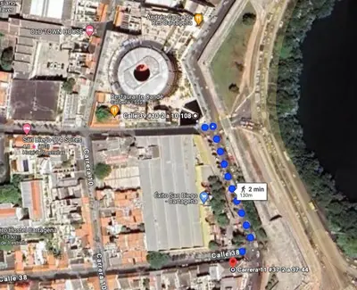 a map of a city with a street at Comfy apartment in historic center in Cartagena de Indias