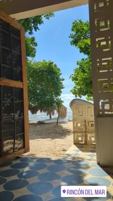 a view of the beach from the entrance to a building at Casa en el Mar in San Onofre