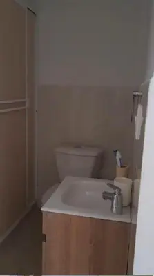 a bathroom with a white sink and a toilet at Apartastudio 1 Habitacion - Manga in Cartagena de Indias