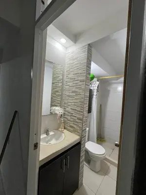 a bathroom with a sink and a toilet at Apto en Alameda del rio cunjunto ruiseñor 1 piso 5 in Barranquilla