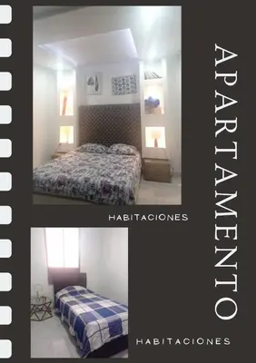 two pictures of a bedroom with a bed and a ladder at Melihouse in Barranquilla