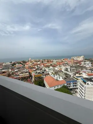 a view of a city from a balcony at Del Mar City View in Cartagena de Indias