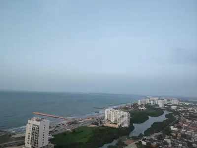 an aerial view of a city and the ocean at Summer 811 in Cartagena de Indias