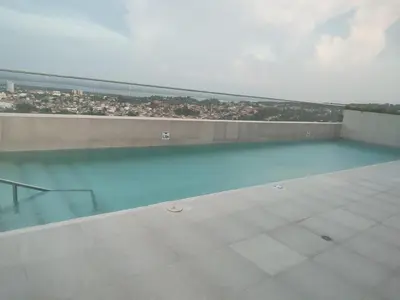 a swimming pool on the roof of a building at Summer 811 in Cartagena de Indias