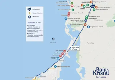 a map ofba music festival in dubai at Apartamento con piscina, playa y cerca aeropuerto de Cartagena in Cartagena de Indias