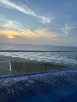 a view of the ocean from a balcony at Hermoso apartamento moderno con vista al mar in Cartagena de Indias