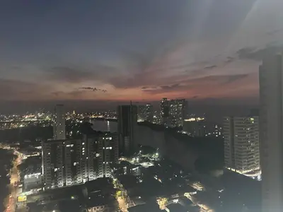 a view of a city skyline at night at Espectacular vista a la Ciudad in Cartagena de Indias