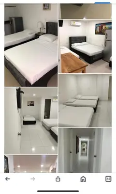 a collage of four pictures of beds in a room at HOTEL Shiloh in Cartagena de Indias