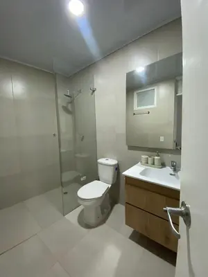 a bathroom with a toilet and a shower and a sink at Apartamento en Centro histórico de Cartagena in Estación El Salto
