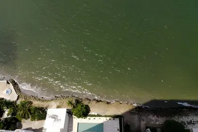 an aerial view of a body of water at Espectacular vista en la mejor zona del Laguito in Cartagena de Indias
