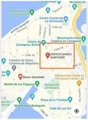 a map of the city of geneva with markers at alojamiento centro histórico - 3-2 in Cartagena de Indias