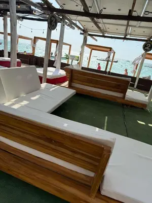 two beds on the back of a boat at Habitaciones luxury baru in Playa Blanca