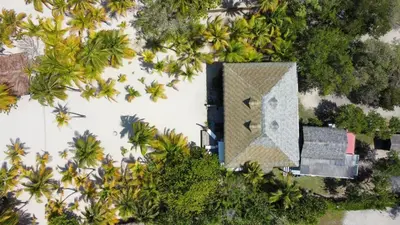 an overhead view of a building with palm trees at Beach House la Tortuga, Punta Seca, Rincón del Mar