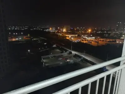 a view of a city at night from a balcony at Exclusive Full Apartment in Cartagena in Cartagena de Indias