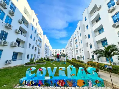 a view of the courtyard of a apartment building at Prada Caribe 303 in Coveñas