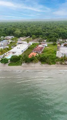 an aerial view of an island in the ocean at Casa La Altamar in Coveñas