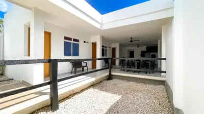 a view of the balcony of a house at Habitación Manglares 103 in Coveñas