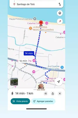 a screenshot of a map of a train at Isla Rosa Coveñas in Coveñitas