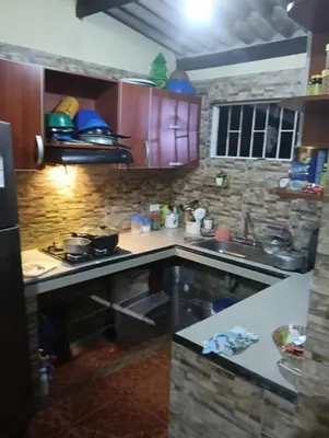 a kitchen with a sink and a counter top at Apto country in Cartagena de Indias