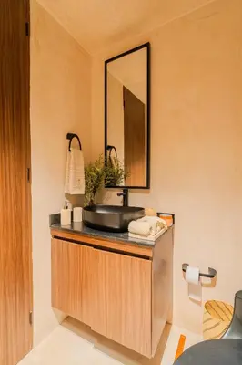 a bathroom with a sink and a mirror at Apt-Casa Marina Cruz Bay View-10 mins walk Oldtown in Cartagena de Indias