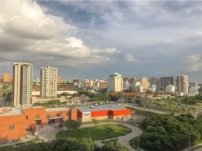 a view of a city with tall buildings at Apt 3 Bedrooms SeaView AC Buenavista in Puerto Colombia