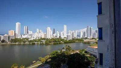 a view of a city with a large body of water at Apto 893 in Cartagena de Indias