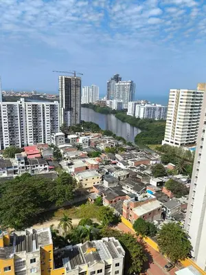 a view of a city with a river and buildings at Beach Veronica Luxury Ocean View Apartment in Cartagena de Indias