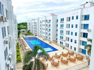 an overhead view of a swimming pool in a building at Apartamento, Arena Dorada, Coveñas in Coveñas