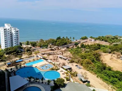 an aerial view of a resort and the ocean at Santa Marina Santa Marta - By INMOBILIARIA VS in Santa Marta
