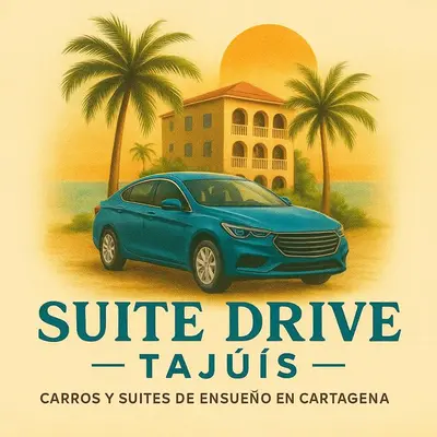 a poster of a car parked in front of a house at cartagena beach resort in Cartagena de Indias