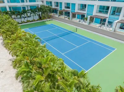 an aerial view of a tennis court on a building at Morros Seaway 935 Apto 806 in Cartagena de Indias