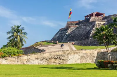 a pyramid with a flag on top of it at 3 Bedroom Apartment in Cartagena 5 Min to The Beach and The Walled City in Cartagena de Indias