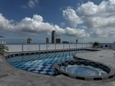 a swimming pool on top of a building at NEW Premium 1BR Apartment in the Best Area in Barranquilla
