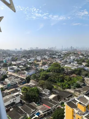 an aerial view of a city with buildings at Cartagena near the beach in Cartagena de Indias