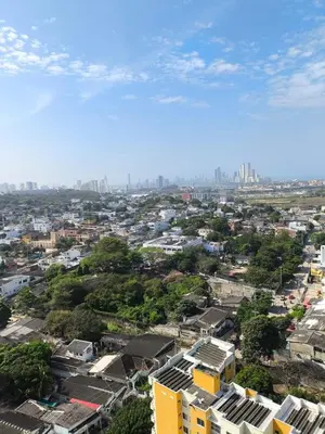 an overhead view of a city with buildings and trees at Cartagena near the beach in Cartagena de Indias